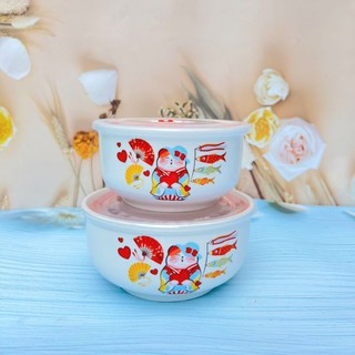 Bộ 2 thố sứ nắp hút chân không