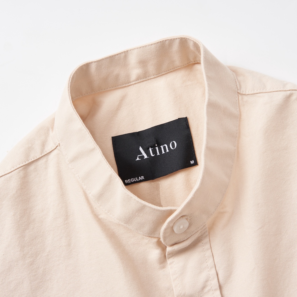 Áo Sơ Mi Dài Tay Nam Trơn ATINO Vải Cotton 100% mềm mịn thoáng mát Form Regular SM5.4486