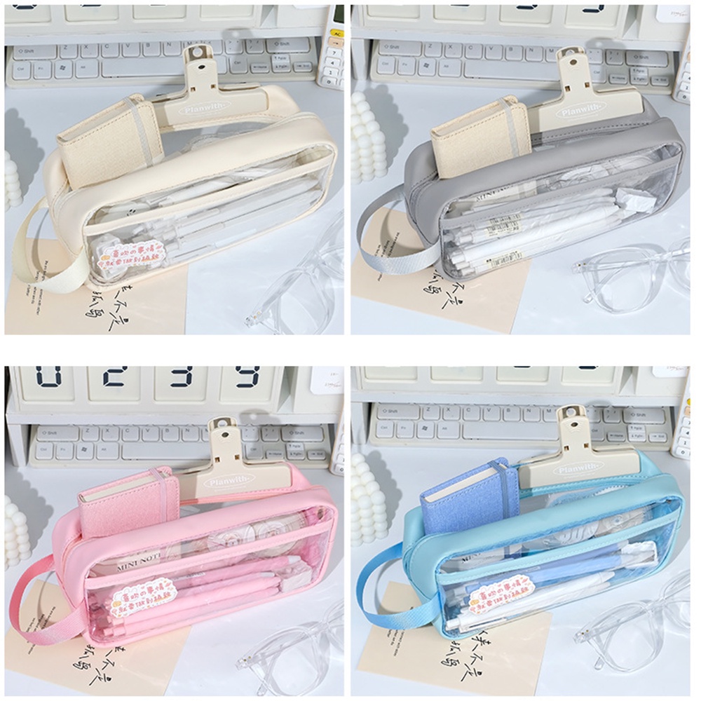 Túi Đựng Bút Trong Suốt Sức Chứa Lớn Dễ Thương Cho Học Sinh