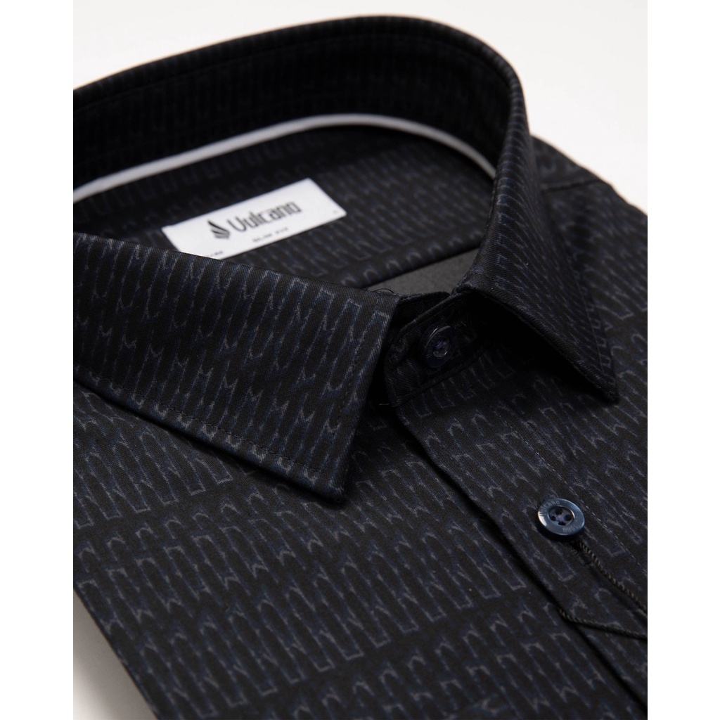 Áo sơ mi dài tay nam Vulcano 2066A màu xám họa tiết móc xích