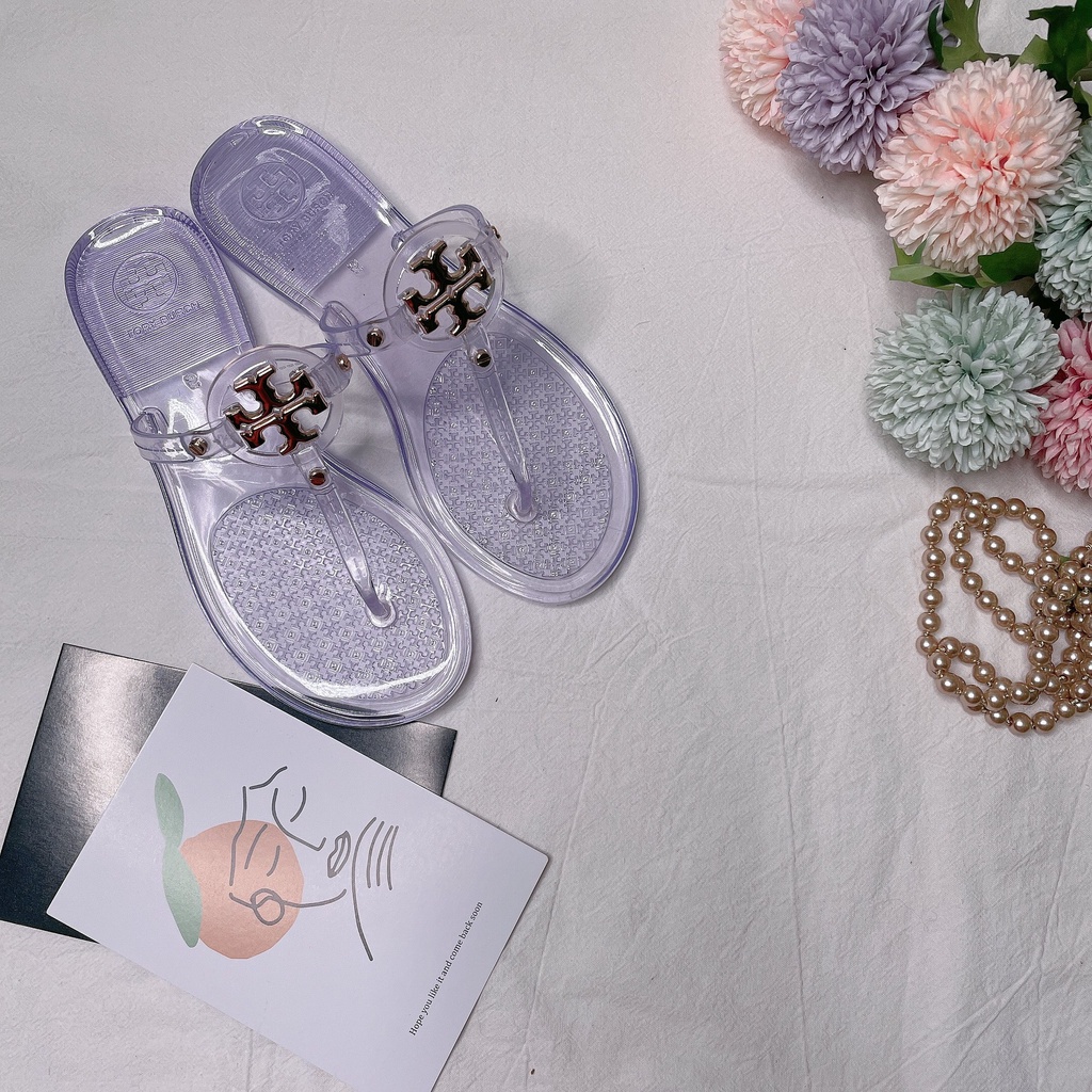 Giày Sandal Đế Bệt Mùa Hè Dây Chữ T Bằng Kim Loại Thời Trang Cho Nữ