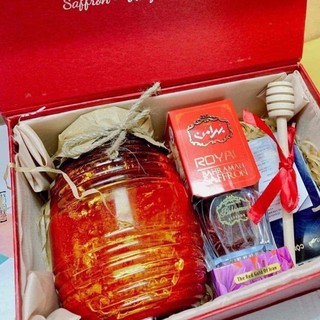 Set quà tặng Saffron Bahraman Super Negin Tây Á chính hãng, Set quà Tết Saffron nhụy hoa nghệ tây cao cấp