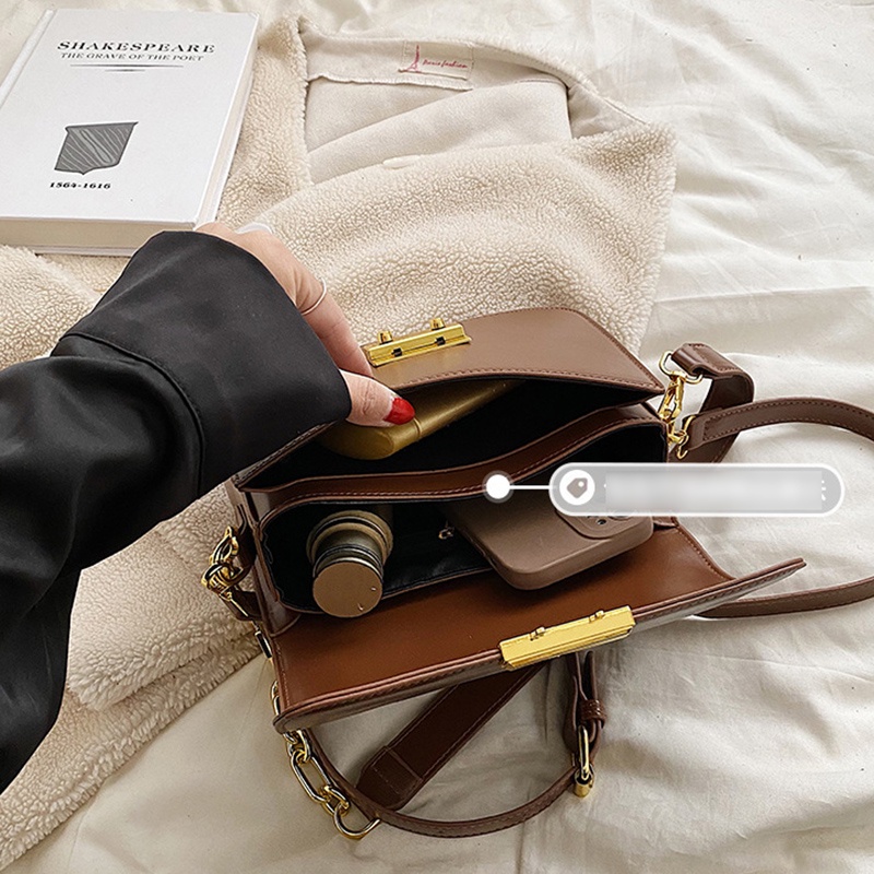 Túi Đeo Chéo Dáng Vuông Nhỏ Đơn Giản Cổ Điển Cho Nữ