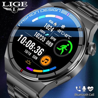 Lige đồng hồ thông minh mới dành cho nam màn hình hd cảm ứng đầy đủ luôn hiển thị thời gian thể thao vòng đeo tay thể dục không thấm nước