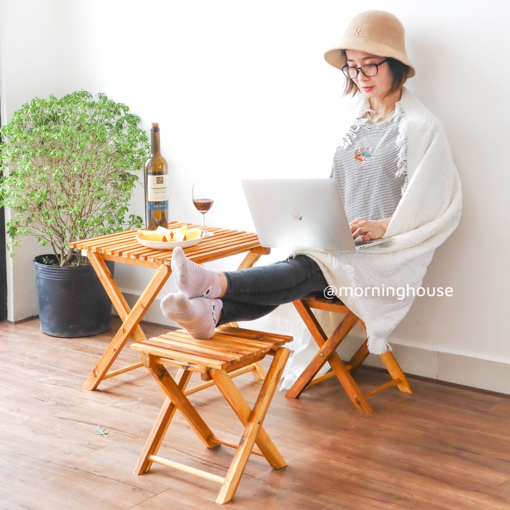 Ghế Gỗ Gấp Gọn Morning House- Có khả năng gấp gọn, tiện lợi đi dã ngoại, cắm trại, ngồi ban công chung cư uống café
