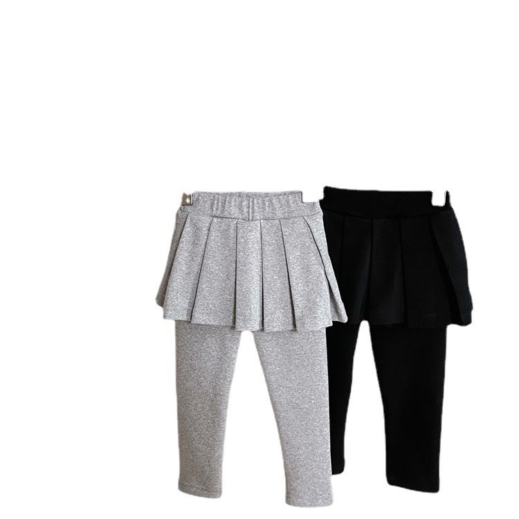 Quần legging dài liền chân váy xếp ly cho bé gái