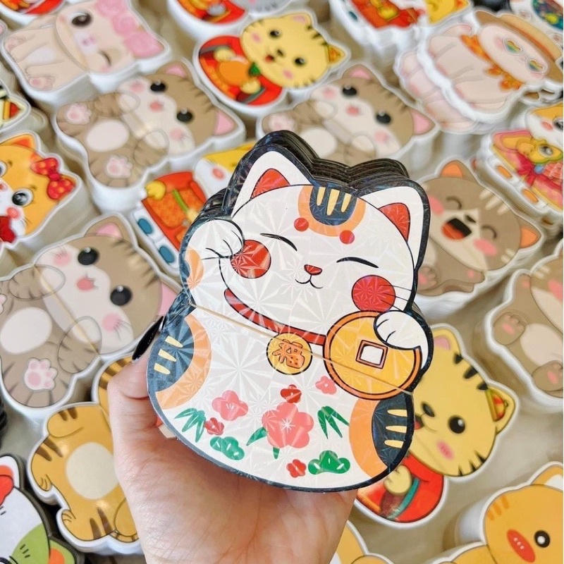 Combo 10 bao lì xì tết 2023 hoạt hình chibi hình con mèo siêu cute - Bộ 10 bao lì xì con mèo 3D tết Quý Mão
