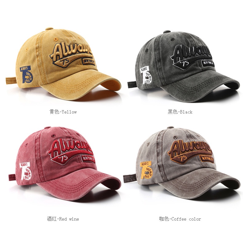 Mũ lưỡi trai họa tiết chữ thêu - thời trang Unisex, phong cách Hàn Quốc