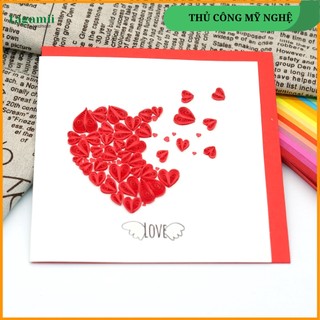 Thiệp Quilling Giấy Xoắn, Thiệp Trái Tim, Thiệp Tình Yêu, Thiệp giấy Handmade