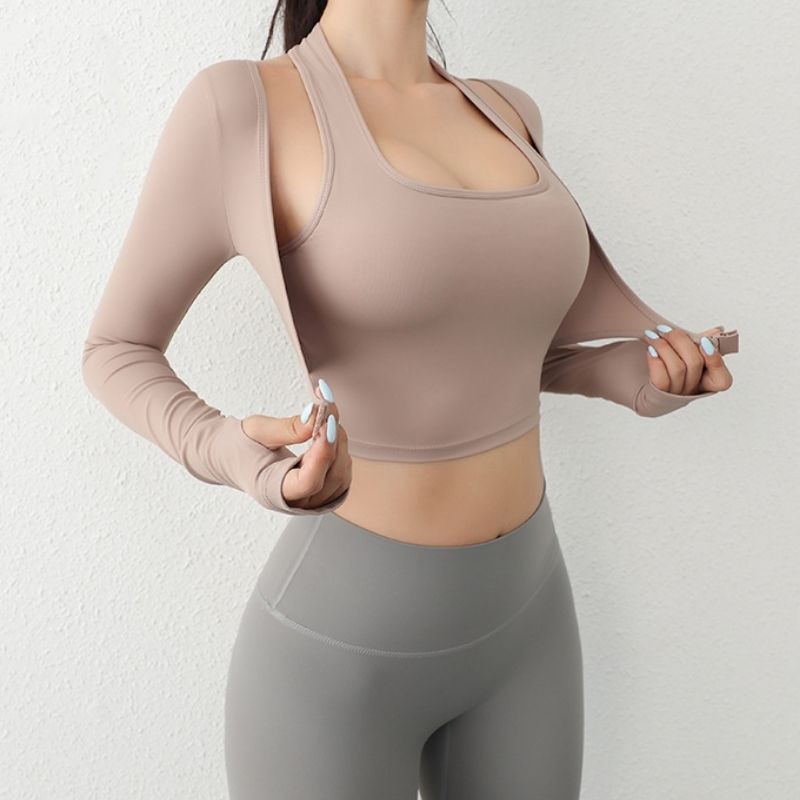 Áo Tập Gym Yoga Ôm Body Dài Tay CÓ MÚT Thể Thao Nữ Thun Poly Mềm Mịn Co Dan Tốt Siêu Thoáng Mát 𝙎𝙤𝙡𝙤 𝙎𝙥𝙤𝙧𝙩𝙨𝙬𝙚𝙖𝙧 492
