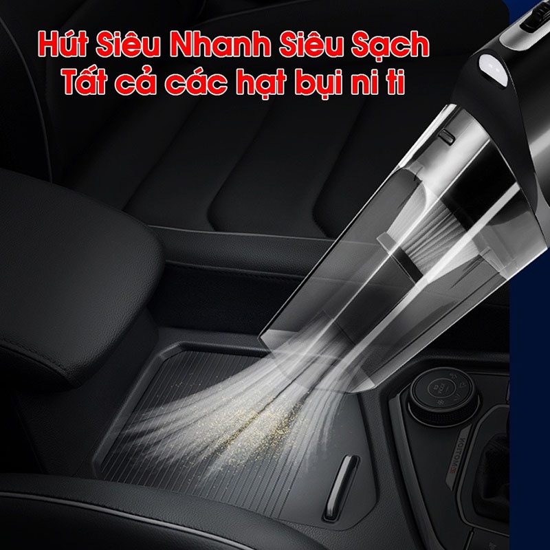 Máy Bơm Lốp Xe Hơi Kiêm Hút Bụi 4 Chức Năng Mẫu Mới Siêu Khỏe, Thiết Kế Cầm Tay Sang Trọng