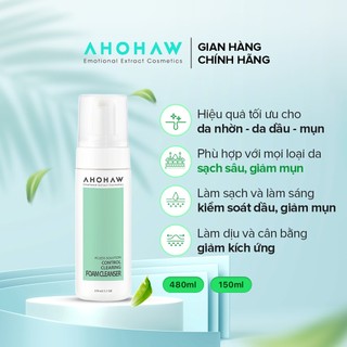 Sữa rửa mặt tạo bọt ahohaw control clearing foam cleanser 480ml - làm sạch sâu & giảm mụn, dưỡng ẩm cho da nhạy cảm