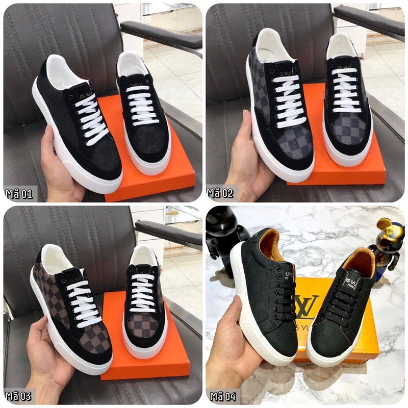Giày Dây Buộc Nam, Giầy Thời Trang Da Cao Cấp Ép Vân Trìm, Đế Cao Su Mềm, Khâu Viền Full Box