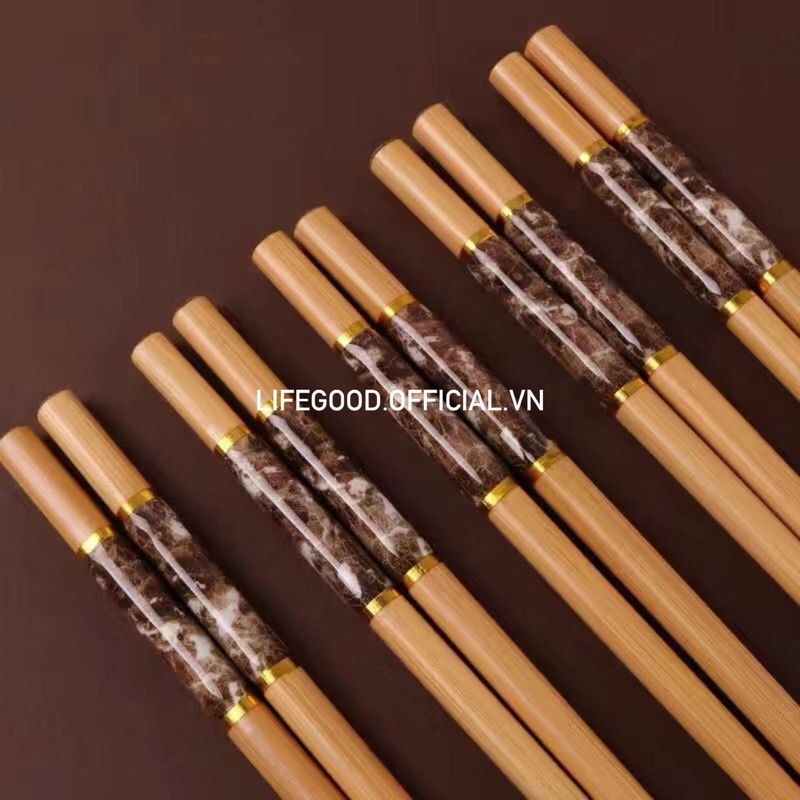 Vỉ 10 đôi đũa tre kháng khuẩn cao cấp nhiều mẫu mã