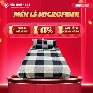 Mền Cotton Microfiber Thuần Việt - Caro Xám Fiber 01