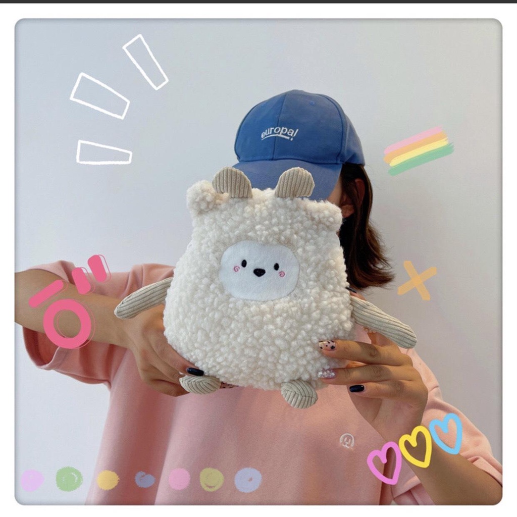 Túi Đeo Chéo Gấu Bông Con Cừu  Dây Xích - Túi Đeo Vai Gấu Xinh Xắn