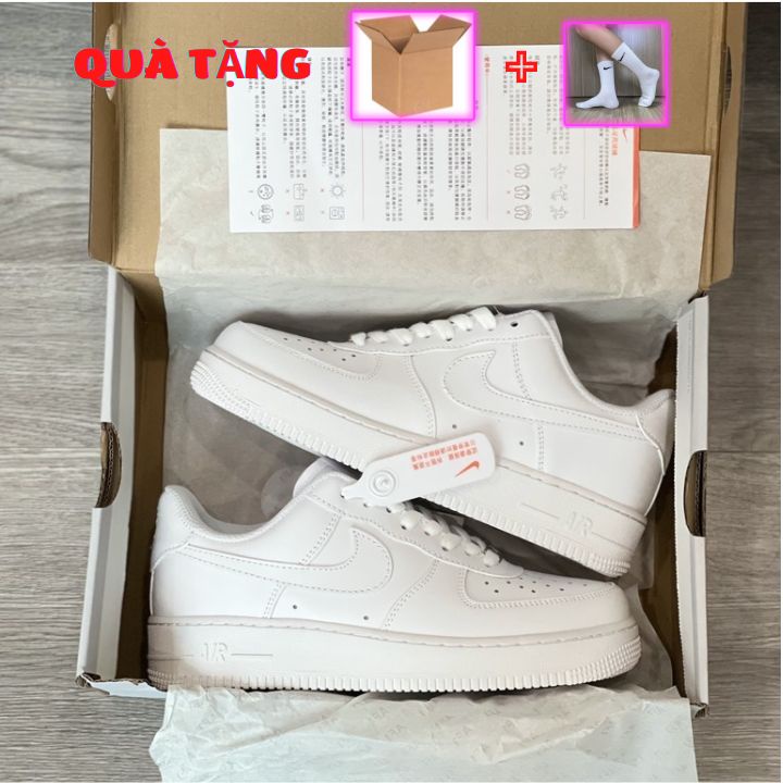 Giày_Nike air force 1 trắng, Giày thể thao nam nữ AF1 full trắng đế air full phụ kiện