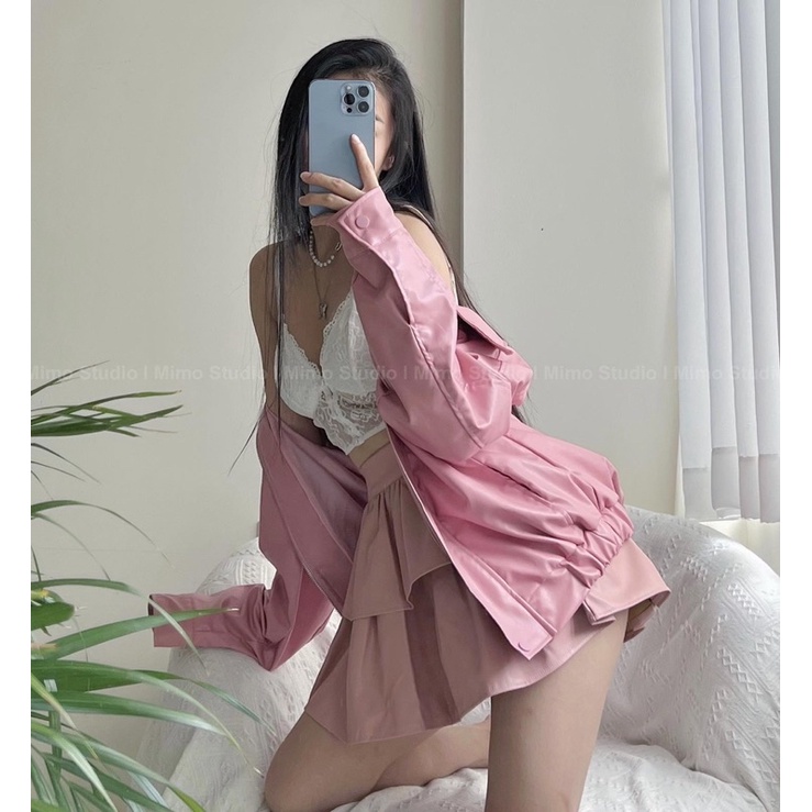 Áo khoác bomber da