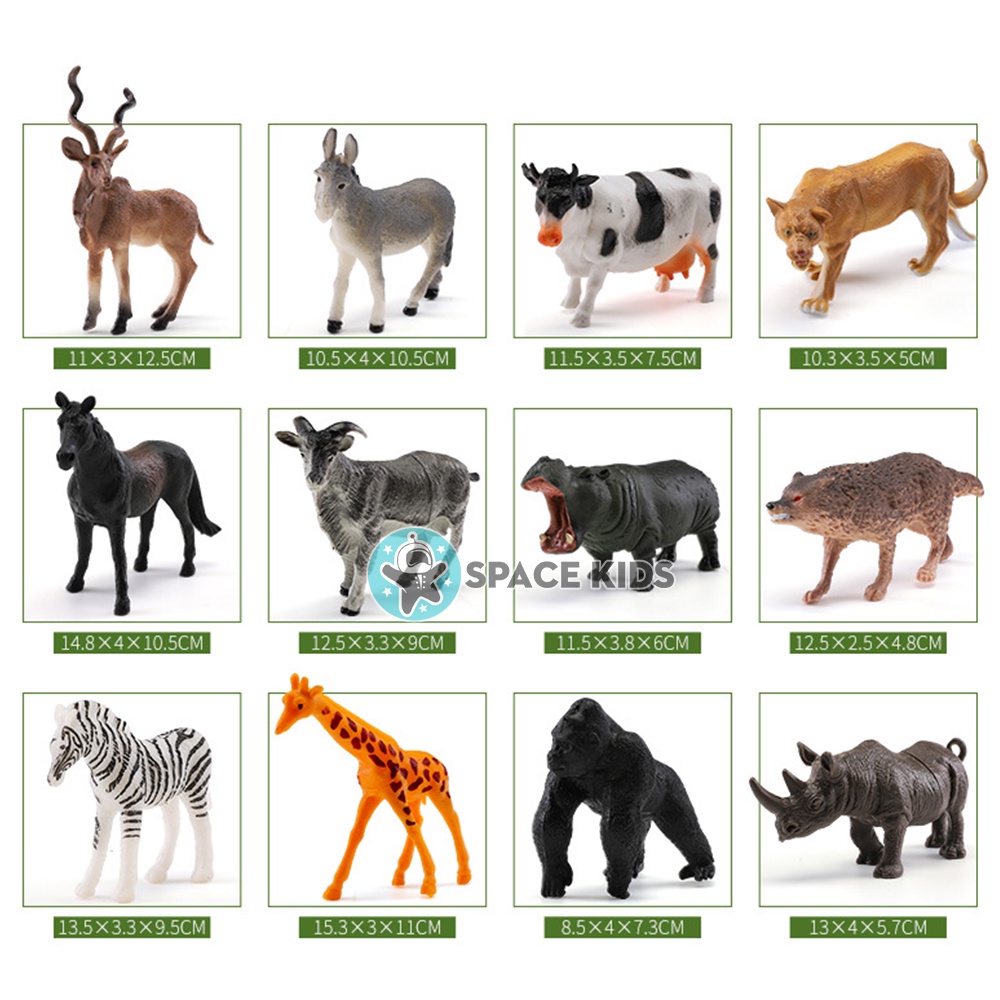 Đồ chơi mô hình con vật 58 chi tiết cho bé khám phá thế giới, bộ thế giới động vật
