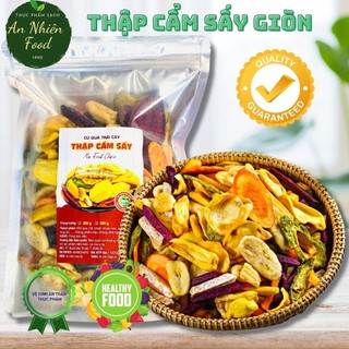 Trái cây sấy thập cẩm 500g nguyên miếng hàng xuất khẩu đặc sản Đà Lạt
