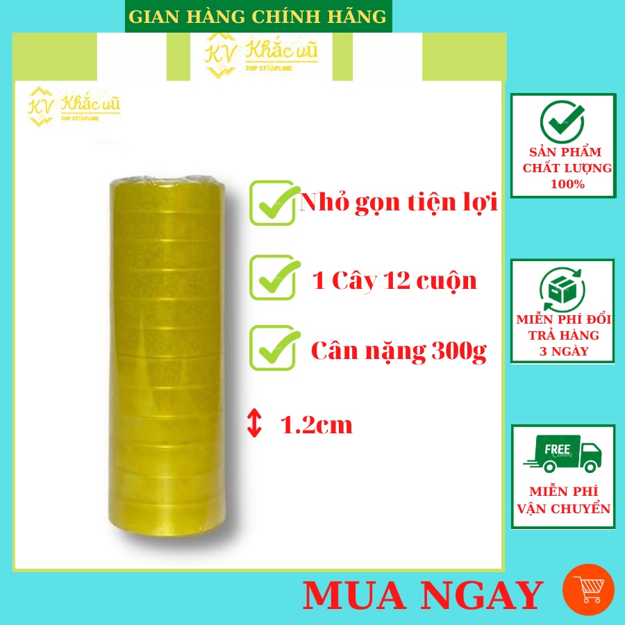 Cây 12 Cuộn Băng Dính 300g bản 1,2cm