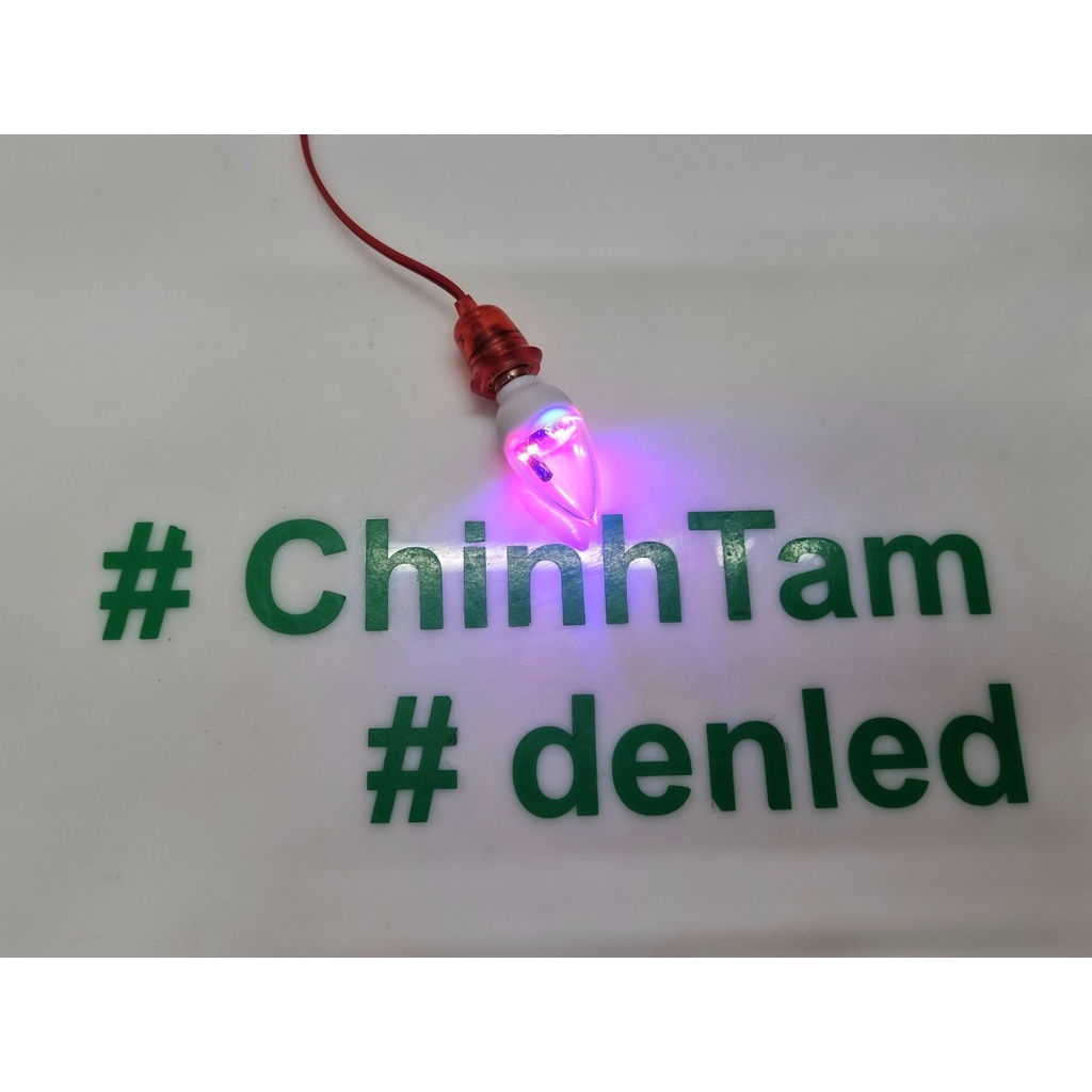 Combo 2 bóng led ớt 7 màu mini 220Vac