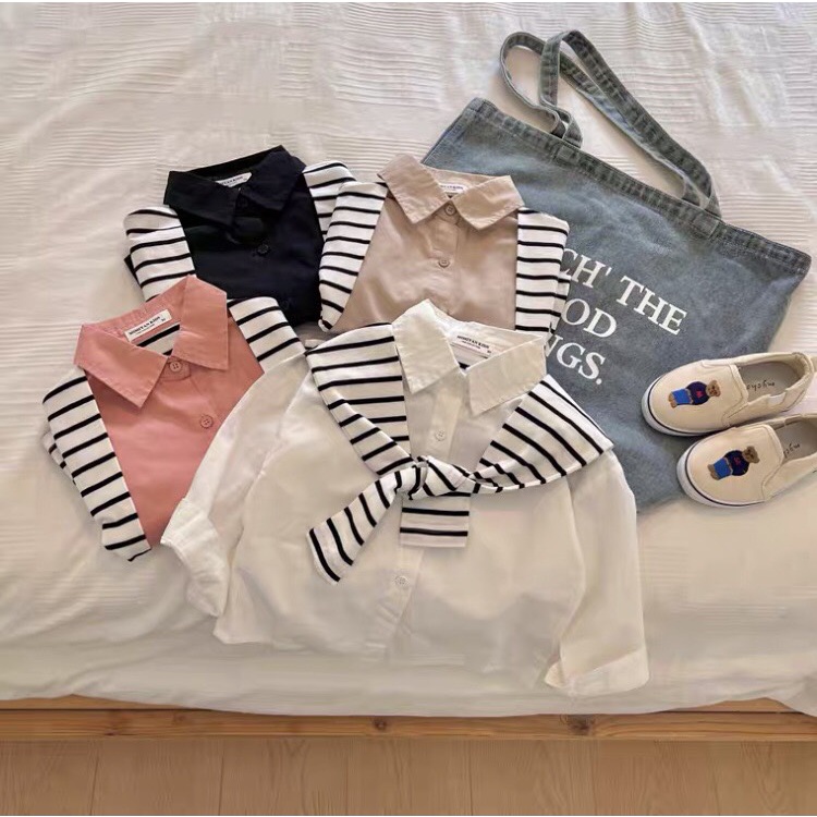 Áo Sơ Mi Korean Trẻ Em Cho Bé Trai Và Bé Gái Phong Cách Độc Lạ Chất Liệu Vải Đũi Thoáng Mát Chaarlie.store