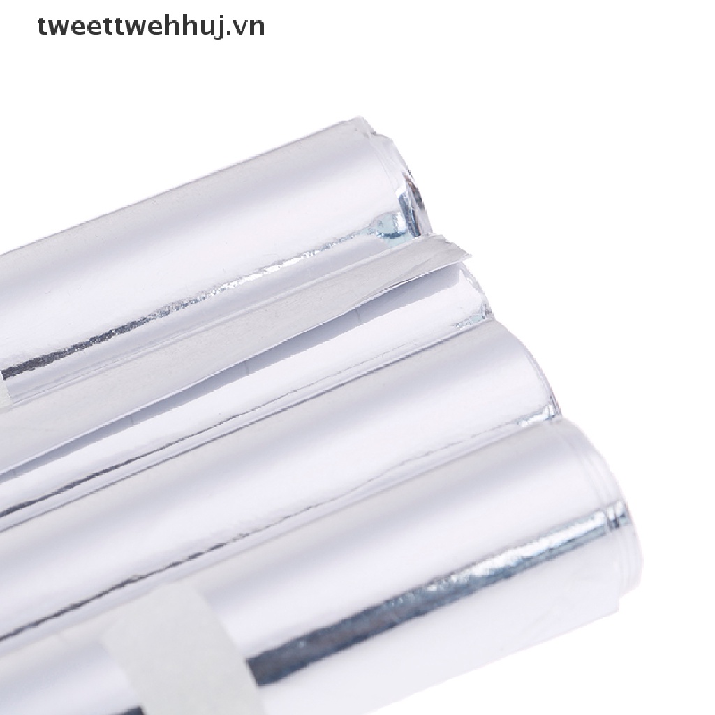 Miếng Dán Đề Can vinyl Mạ Crom Co Giãn Màu Bạc Bóng Trang Trí Gương Xe Hơi TWE