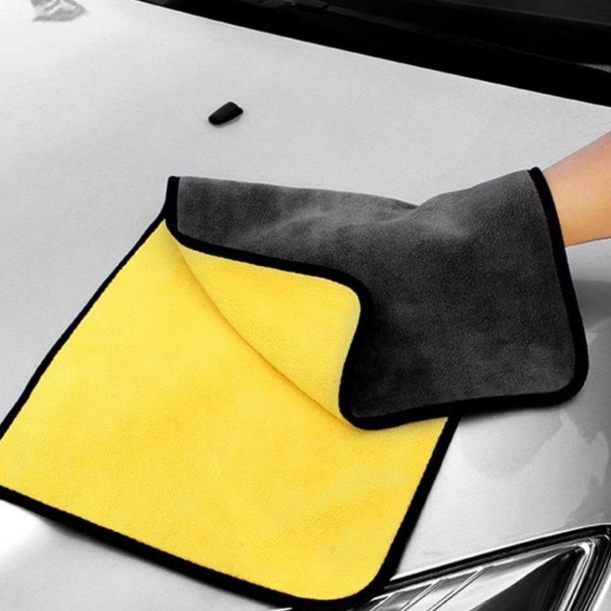 Khăn rửa xe ô tô 2 lớp siêu thấm siêu mềm microfiber khăn lau 3m chuyên dụng cho xe ô tô xe hơi - sencar *