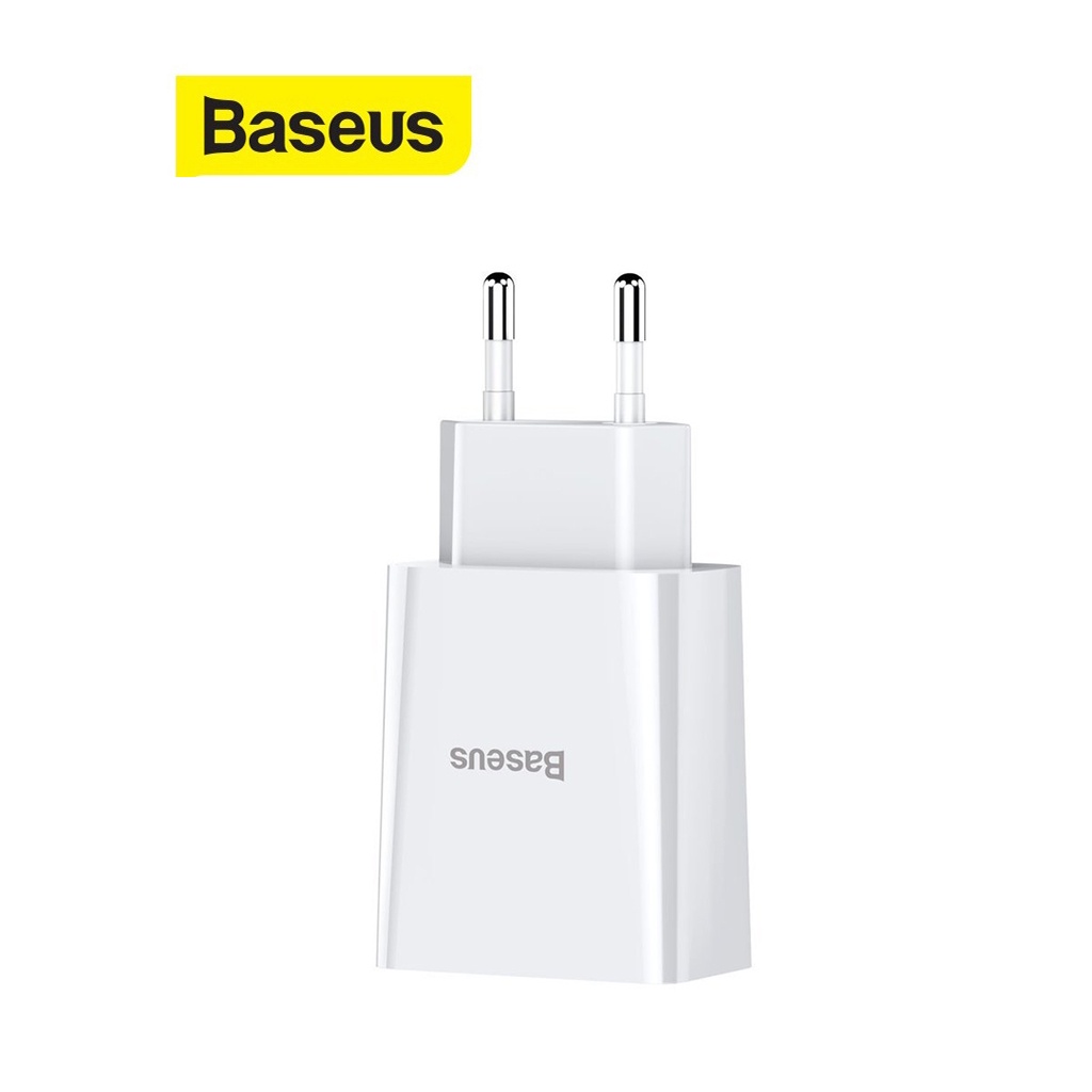 Củ sạc Baseus Speed Mini Dual sạc nhanh 2.1A/10.5W chân tròn 2 cổng USB ( Trắng )