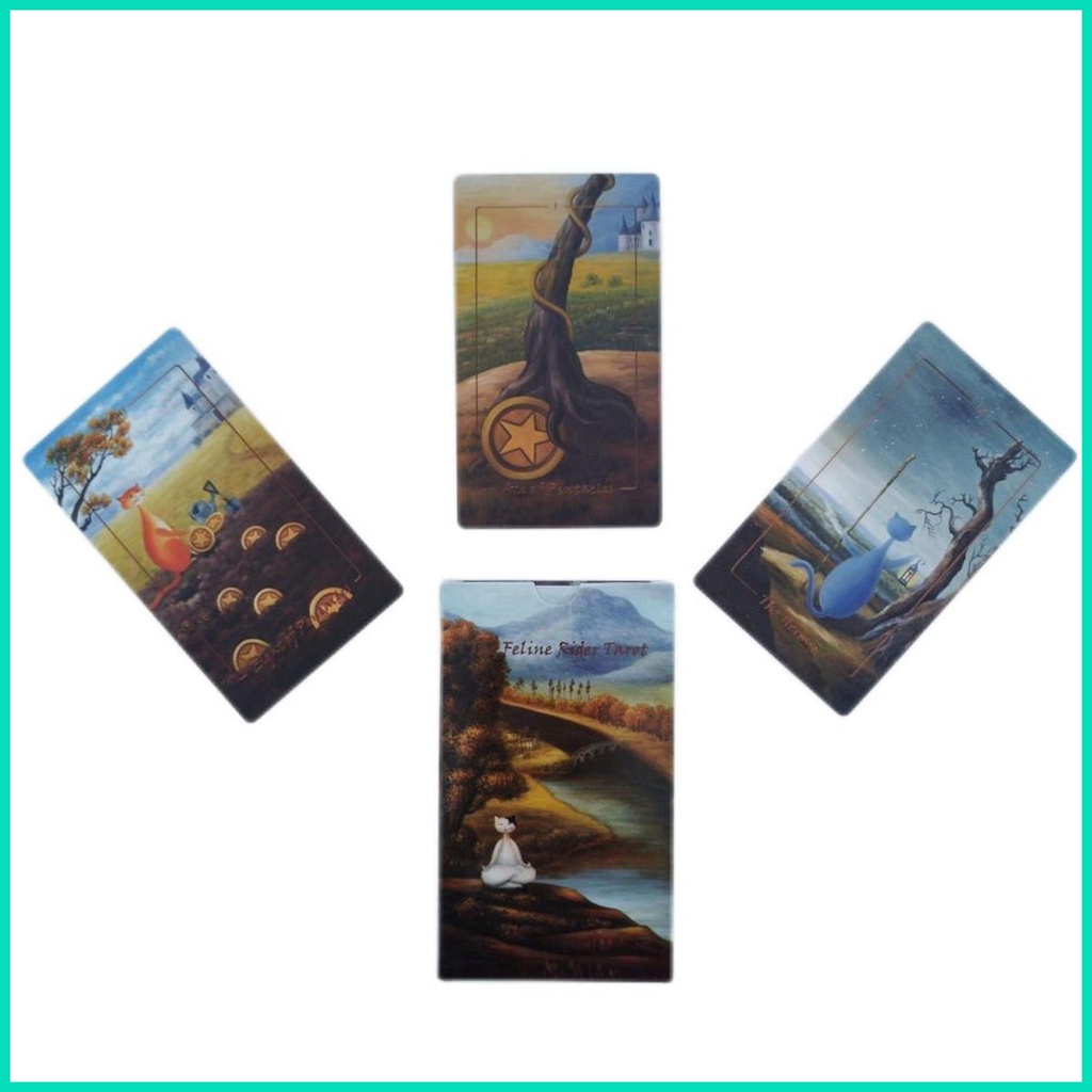 Bộ Bài tarot the feline rider Phiên Bản Tiếng Anh Vui Nhộn 78 Lá