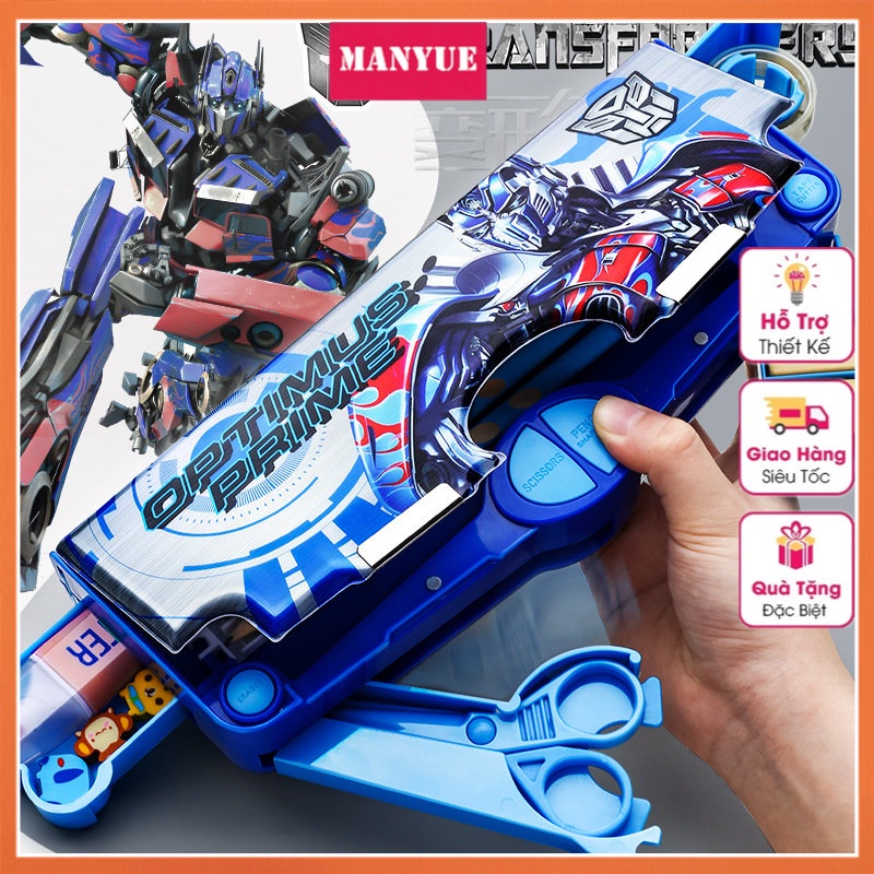 MANYUE Hộp đựng Bút đa Năng Cỡ Lớn Transformers Với Một Nút Bấm Tiện Lợi