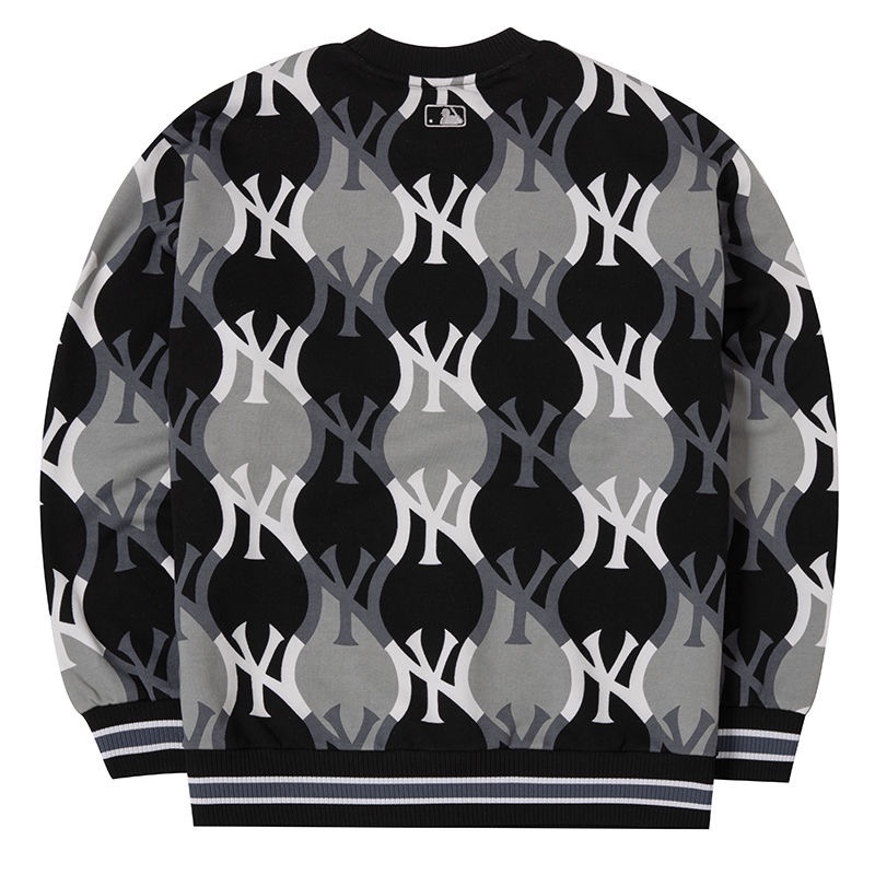 Áo Sweater Thể Thao Vải Cotton Màu Gradient Thêu Logo MLB NY Thời Trang Cho Nam Và Nữ