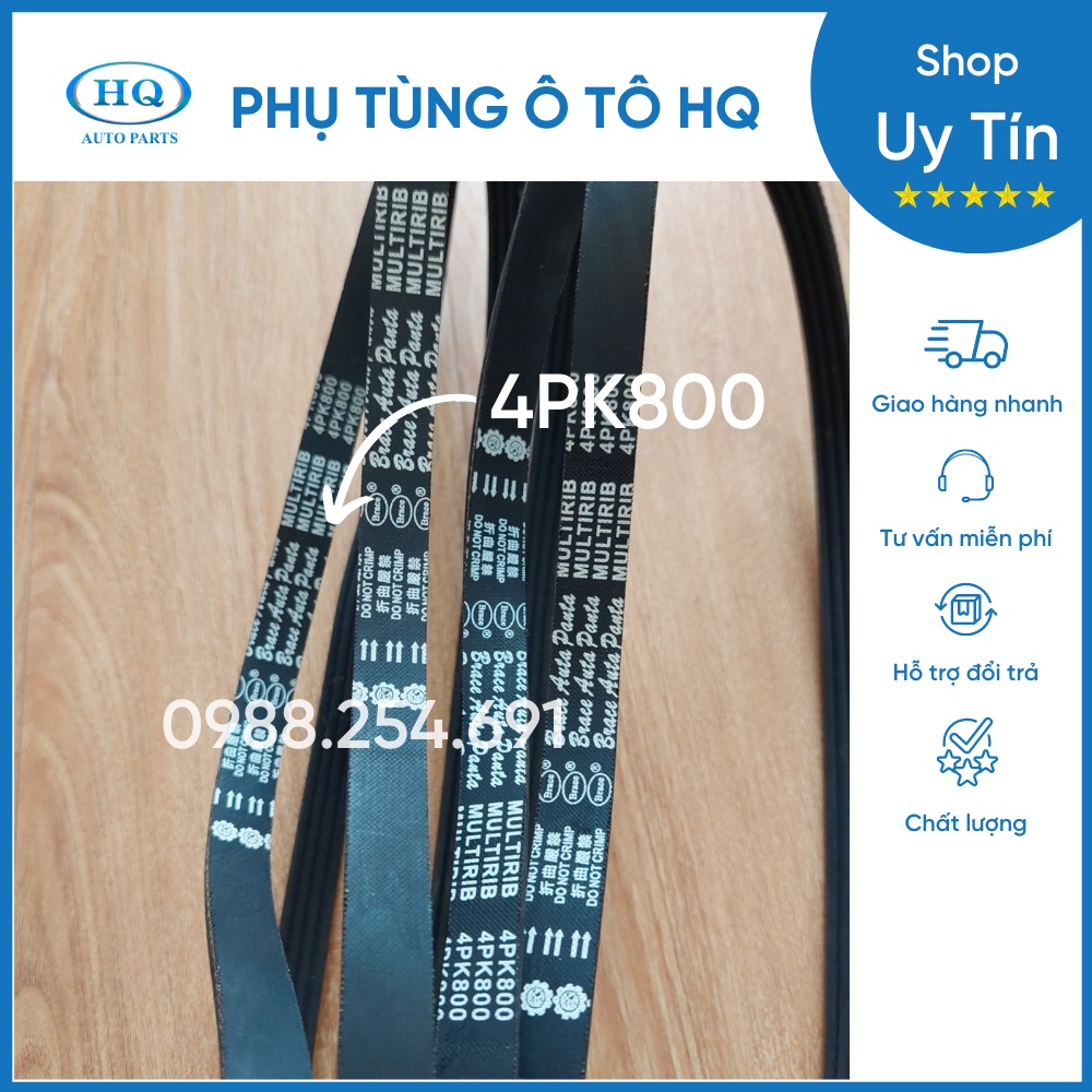 Dây curoa máy phát Thaco tower 950,Thaco tower 950A,Thaco tower 990 mã 4PK 800