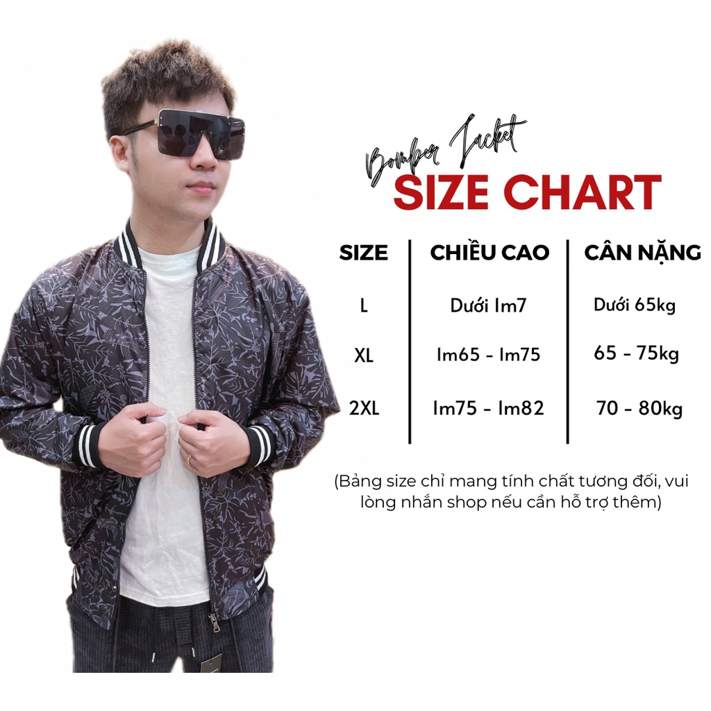 Áo Khoác Nam Bomber In Hoạ Tiết Chất Liệu Dù Cao Cấp 2 Lớp VNXK BUBBLE GUM