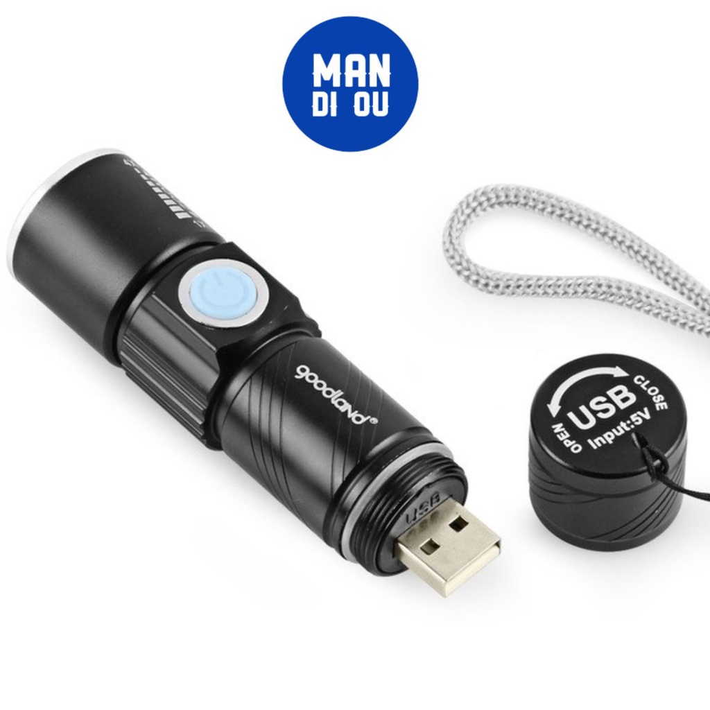 ĐÈN PIN MINI  FLASHLIGHT USB CREE Q5