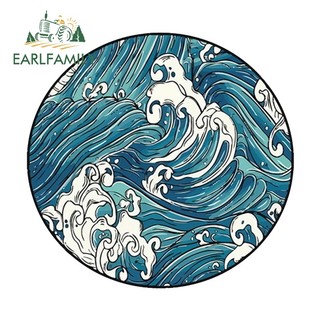  Đề Can Vinyl Dán Kính Chắn Gió Xe Hơi Hình Tròn Họa Tiết Sóng Biển 13Cmx12.4Cm 