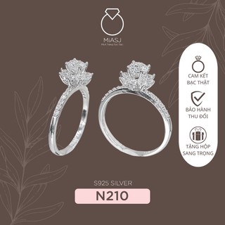 Nhẫn nữ bạc ý s925 đính đá cz cao cấp n210 | mi.a trang sức bạc