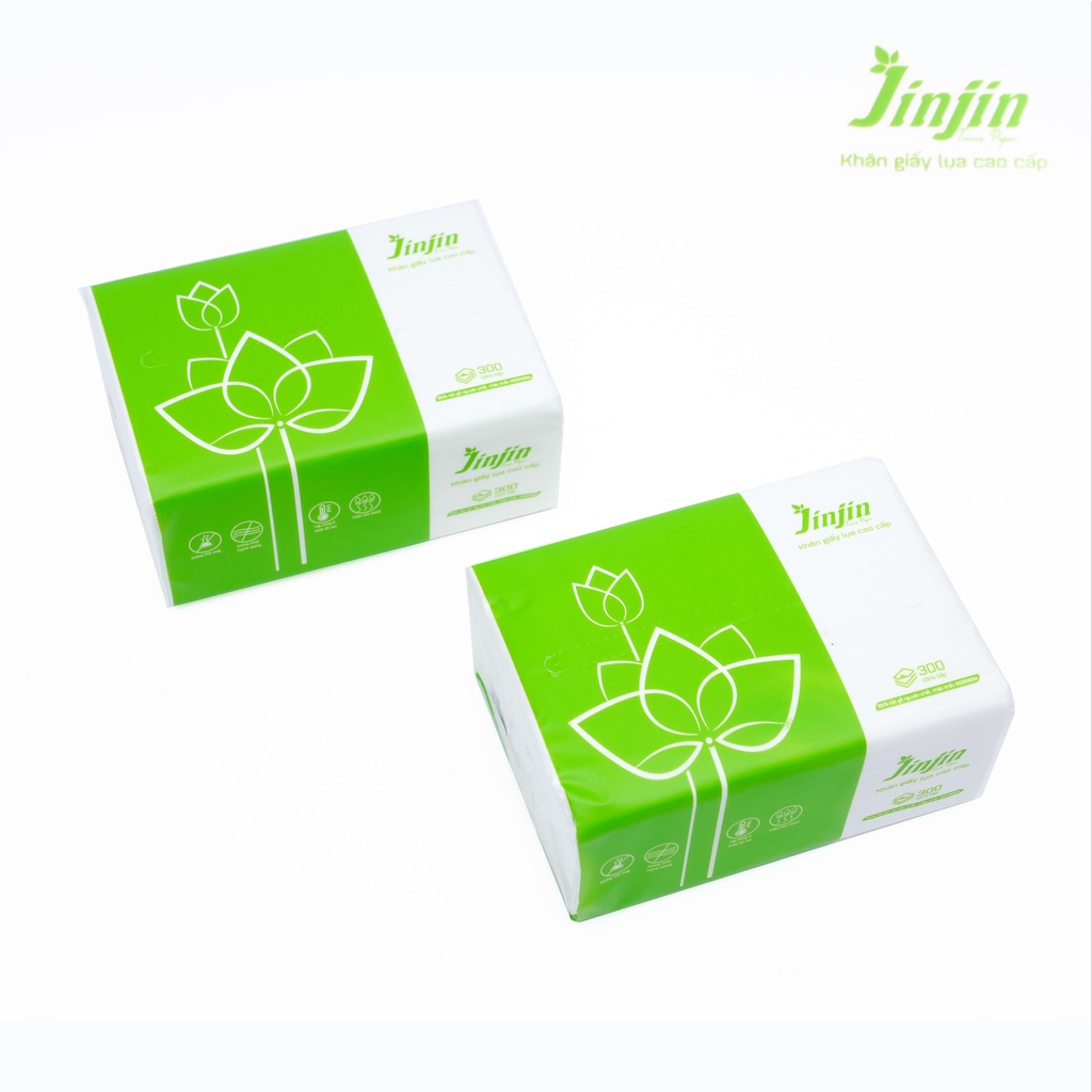 Giấy ăn JinJin cao cấp, bịch 20 gói 4 lớp