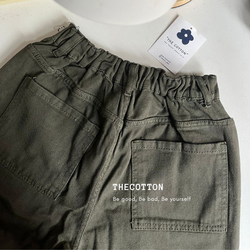 Quần Kaki Túi Hộp Ống Suông Lưng Cao Quần Cargo Dày Dặn Co Giãn TheCotton