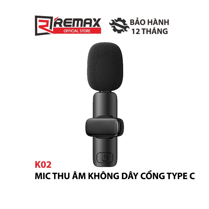 Micro Không dây mini REMAX K02 cổng TYPE-C chuyên thu âm,Youtuber,LiveStream,bán hàng,dạy học