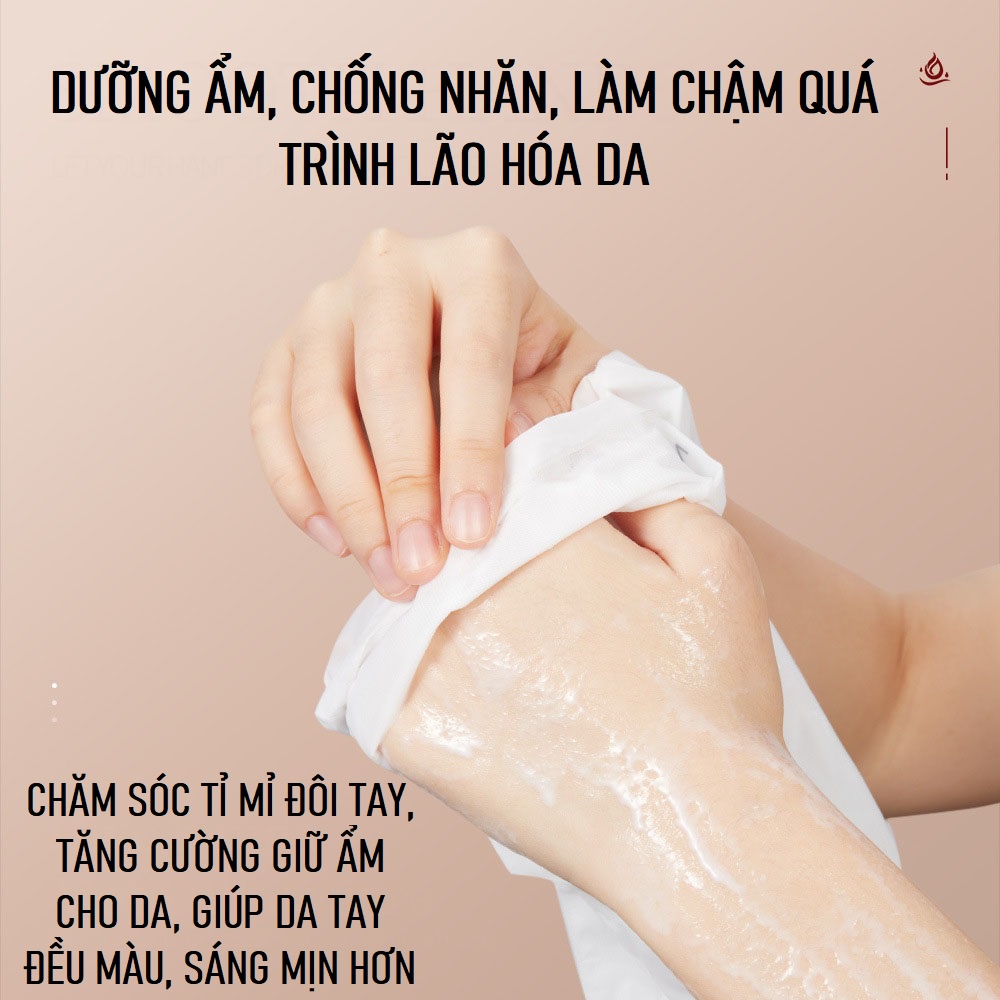Mặt Nạ Dưỡng Da Tay Chiết Xuất Hoa Hồng, Sữa Dê Hand Mask Dưỡng Ẩm, Làm Trắng và Mịn Màng Da Tay