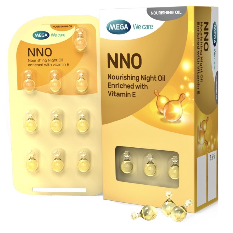 VIÊN DẦU CÁ NNO DƯỠNG DA GIỮ ẨM CHỐNG NHĂN BAN ĐÊM NOURISHING NIGHT OIL ENRICHED WITH VITAMIN E MẪU MỚI(KHÔNG UỐNG)