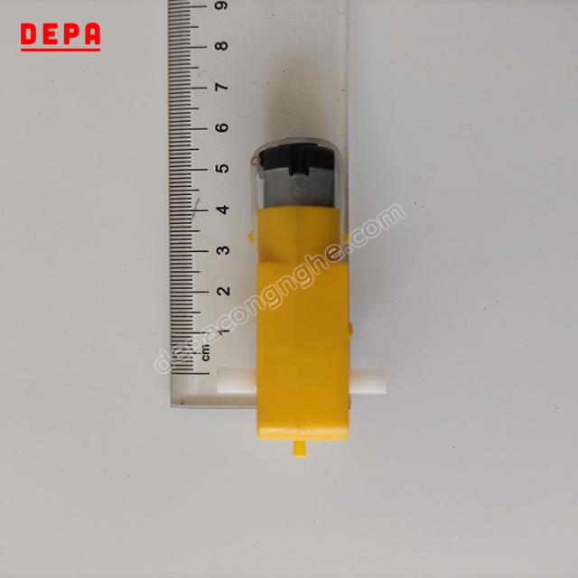 Động Cơ Giảm Tốc Vàng Kèm Bánh Xe, Dual Shaft Plastic Geared Motor With Wheel