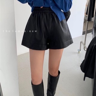 Quần short da cạp chun
