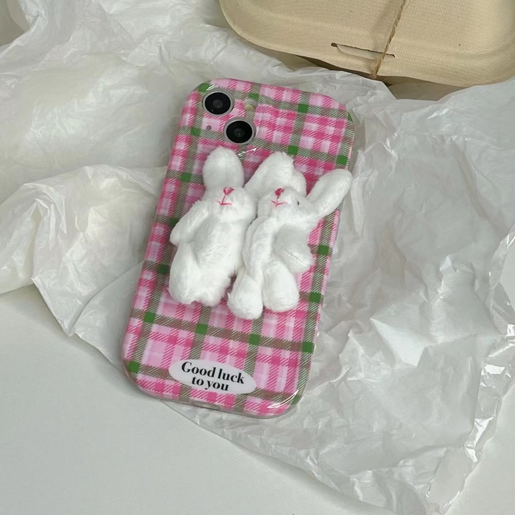 Ốp Điện Thoại Chất Lượng Cao Hình Thỏ Hồng Cho iPhone 14 13 12 11 Pro Max