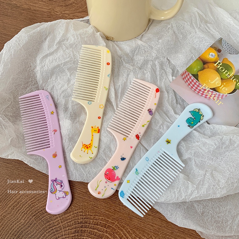 Lược Chải Tóc Đuôi Nhọn Răng Dày Chống Tĩnh Điện Họa Tiết Hoạt Hình Cho Bé Gái Và Trẻ Em