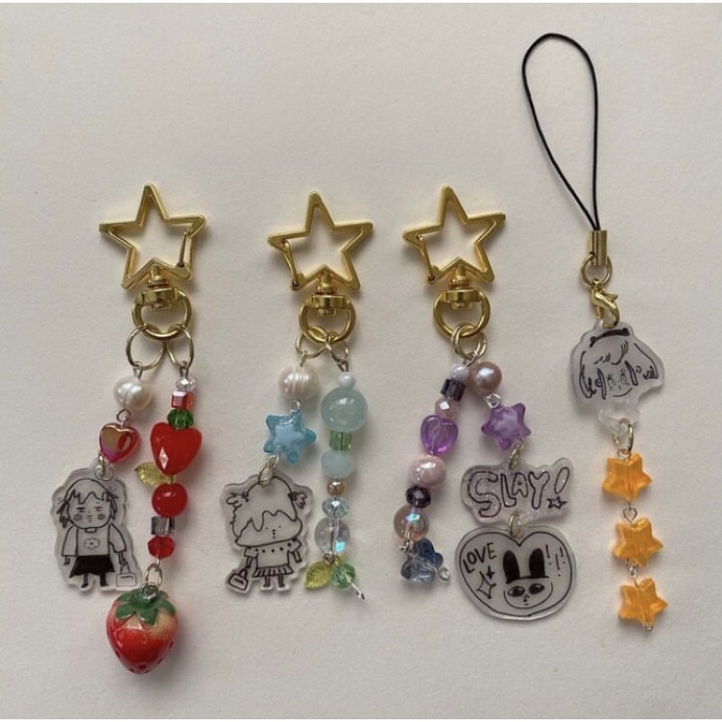 custom keychains - dây đeo điện thoại handmade y2k