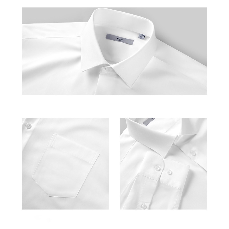 HLA - Áo sơ mi nam trơn trắng cao cấp Basic formal white Shirt