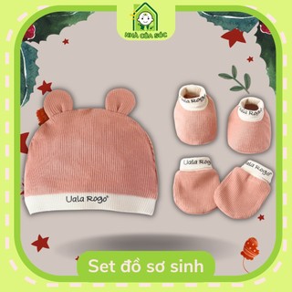 SET bao chân tay mũ sơ sinh Ualarogo vải sợi tre bamboo 2453 2454